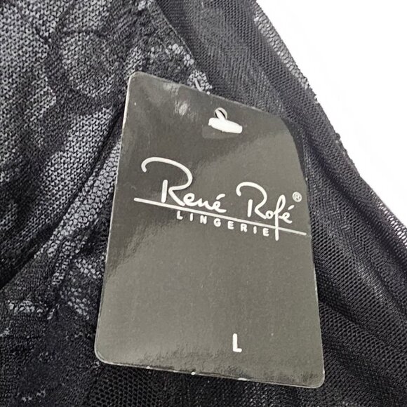 Rene Rofe Floral Babydoll Bow Lingerie Set Black Size Large - Picture 9 of 10